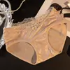 Braguitas de encaje con lazo para mujer, satén brillante de seda de hielo, nuevo estilo de verano, entrepierna antibacteriana, sexy de tiro bajo