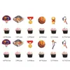 Decoración para fiesta de cumpleaños con temática de baloncesto, camiseta de baloncesto de la NBA, bandera de cumpleaños, pastel, tarjeta en stock, venta al por mayor