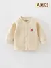 Chaqueta fina de algodón con relleno de aire para bebé, manga larga de algodón puro, unisex, abrigo cálido de otoño e invierno para bebé, cárdigan de doble botonadura