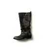 Botas Largas de Moda Desgastadas Estilo Vintage para Mujer, Colección 2026, con Tacones Gruesos, Suelas Gruesas, Hebilla de Cinturón, Caña Alta y Diseño Apilado