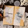 Paquete de Pegatinas Fantasma Oscuro Transfronterizo, Serie de Notas de Encaje Blanco, Pegatinas de Material para Collage de Diario con Tema de Encaje, 10 hojas