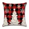 Funda de almohada navideña más vendida transfronteriza con estampado festivo de Papá Noel, funda de almohada para decoración del hogar, venta al por mayor directa del fabricante