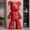 Ornamento de Urso Violento com Padrão de Couro para Sala de Estar, Gabinete de TV, Sofá, Decorações Macias Grandes para Mudança para uma Casa Nova, Presente