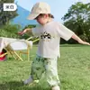 Conjunto de Manga Curta para Meninas Jingqi Algodão Puro Roupa de Verão para Bebê Roupas de Verão Finas Divididas para Crianças Roupa para Exterior Roupas de Bebê