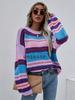 Suéter de punto con diseño de arcoíris y comercio exterior para mujer, jersey holgado con diseño de comercio exterior, disponible en otoño de 2021 en Amazon.