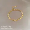 [Acero de titanio para todo el cuerpo] Estilo minimalista de personalidad Dongdaemun pulsera de cadena de cara sonriente personalidad femenina Red social retro Amigas