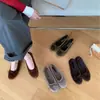 Sapatos de Salto Baixo Estilo Francês Pequena Fragrância Mais Veludo Sapatos de Uma Peça Sapatos Femininos 2026 Novo Outono/Inverno Sapatos Peludos Sapatos Quentes de Algodão