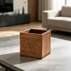 Caja de Almacenamiento de Madera para Control Remoto Lista para Enviar, Organizador de Tijeras y Artículos Varios para Sala de Estar, Portalápices, Caja para Cubiertos, Caja de Almacenamiento de Madera Maciza