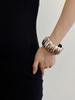Moda Europeia e Americana Anel Irregular Enrugado Esmaltado em Metal Pulseira Larga Luxo Acessível Pulseira Aberta de Alto Nível Moda