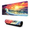 Mouse Pad Estilo Japonês Onda, Pad Espesso Extra Grande para Teclado de Mesa de Escritório, Tapete de Mesa Criativo de Tinta Manga para Meninos