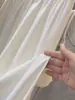 Pantalones Rectos de Pierna Ancha con Cordón de Encaje para Mujer, Estilo Perezoso de Verano, Cintura Elástica, Caída Suelta, Holgados, Casuales, Finos, Amigables con la Piel, Largos