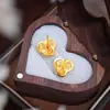 Pendientes de Molino de Viento con Diamantes en Tono Dorado de Estilo de Lujo Ligero de Nicho de Gama Alta para Mujer, Pendientes Cepillados Vintage para Uso Diario, Regalo, Venta al por Mayor