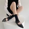 Set de Calcetines Apilados para Mujer Primavera y Verano Color Sólido Oreja de Madera Calcetines de Longitud Media Estilo Lolita Ballet Set de Piernas Largas de Encaje para Niña