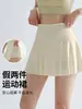 Falda corta deportiva para mujer 2026 verano dos piezas anti-exposición falda de yoga para correr y fitness talla grande bádminton falda plisada