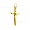 Colgante para Piercing y Pendiente de Hueso de Oreja de Aleación de Titanio Color Dorado Accesorios para Joyería DIY con un Diseño con Colgantes de Serpiente, Espada y Gota de Agua