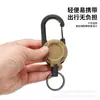 Gancho retráctil de aleación de zinc para fabricante, cordón retráctil de tracción fuerte, llavero de herradura de alambre de acero retráctil para montañismo
