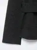 Ropa de Mujer Europea y Americana Transfronteriza Otoño 2025 Nueva, Moda de Gama Alta Elegante Top Suave con Cinturón