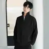 Suéter cárdigan para hombre para primavera y otoño, chaqueta tejida estilo casual holgado retro japonés, abrigo suéter con cremallera para hombre
