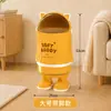 Cubo de basura rodante de gato de dibujos animados Alta apariencia Uso doméstico Cubos dobles interior y exterior Dormitorio Sala de estar Creativo Lindo Con tapa Papelera