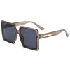 Nuevas gafas de sol de alta gama con montura grande estilo ins, tendencia europea y americana, protección UV, gafas marrones para mujer, estilo de celebridad de internet 2332