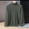 Nova camisa básica de tricô de cashmere para outono e inverno, moderna, macia, confortável, cor sólida, gola alta, simples, cor sólida, para homens