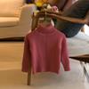 [em estoque] meninas novo outono e inverno gola alta para usar por baixo estilo estrangeiro suéter de malha grossa para meninos pequenos