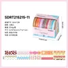 Série Céu Limpo Padrão Listrado Colorido Transfronteiriço Fita Washi Embalada Material para Diário DIY Adesivos Decorativos