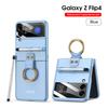 Para hombres y mujeres nueva funda de teléfono Samsung zflip4 con hebilla de anillo personalidad creativa ranura para bolígrafo con lápiz táctil Marca de moda