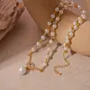 Moda Europea y Americana Estilo Metálico Amor Redondo Geométrico Collar Personalizado de Moda Cadena de Lana Simple Collar de Gama Alta para Mujer