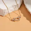 Collar Exquisito de Acero de Titanio de Celebridad de Internet para Mujer con Zirconia Micropavé, Lujo Accesible Elegante, Joyería de Cadena para Clavícula de Estilo Ins a la Moda Que No Se Desvanece