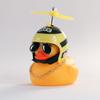 Patinho Amarelo Montado no Carro com Capacete, Espelho Retrovisor de Veículo Elétrico, Enfeite de Teto de Carro, Pato Turbo, Divertido