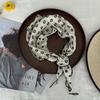2025 Nuevo Pañuelo Triangular de Algodón y Lino con Puntos Protector Solar para la Cabeza Estilo Coreano Pañuelo Pequeño a Juego para Atar el Cabello Bufanda para Mujer Primavera y Verano