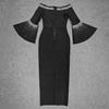Ropa de Mujer Transfronteriza Nuevo Estilo Europeo y Americano Vestido de un Hombro Manga Larga Adornado con Diamantes Elegante Vestido de Vendaje Vestido de Noche