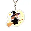 Llavero acrílico de Halloween transfronterizo, figura de dibujos animados de momia, fantasma, bruja, calabaza, colgante, decoración navideña