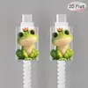 Protector de Cable de Datos con Imagen de Rana Linda 2D, Antiroturas, Protector de Cable de Datos para Teléfono Tipo-C