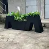 Suporte de Flores de Aço Inoxidável para Exterior Vaso de Flores Varanda Sala de Estar Vaso de Chão Pátio Calha de Flores Divisória de Cerca Caixa de Plantio Canteiro de Flores