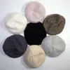 Nueva Gorra de Pico Tejida para Otoño e Invierno, Cálido Sombrero de Lana con Pelo de Conejo para Mujer, Sombrero de Lana con Lentejuelas, Moderno y Versátil, Hace que la Cara Parezca Más Pequeña