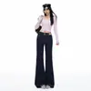 Jeans feminino azul claro transfronteiriço, corte slim, elástico, dois botões, cintura alta, novo estilo outono de 2026, levanta bumbum, modelador, versátil