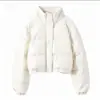 Roupas femininas populares no AliExpress, jaqueta de algodão transfronteiriça europeia e americana, PU, casual fashion, preto, cinza claro, branco leitoso, outro poliéster-algodão