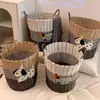 Cesta de Ropa Sucia Extra Grande, Cesta de Almacenamiento Linda con Forma de Perro Estilo Ratán, Cesto de Lavandería para Baño, Contenedor de Fieltro para Juguetes y Snacks