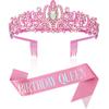 Cinto Coroa de Cristal Europeu e Americano Cinto de Cortesia Acessório de Cabeça de Aniversário Coroa Menina/Rainha de Aniversário Fita