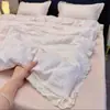 Juego de Cuatro Piezas de Gasa de Doble Capa 100% Algodón Grado Madre y Bebé para Cama de 1.5m 1.8m Sábana Bajera Funda de Edredón Estilo Sábana Bajera Juego de Tres Piezas para Dormitorio