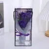 Regalo para el Día de San Valentín Día del Maestro 2 Rosas Flor de Jabón Flor Eterna Gipsofila Cuerda Portátil Transparente Caja de Regalo Festival 3.8