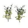 Planta verde de simulação requintada 2 ramos chá verde DIY guirlanda feita à mão buquê corsage chapéu acessórios de flor decorativa material