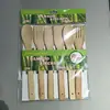 Espátula de Bambu para Panelas Antiaderentes, Espátula de Cozinha, Colher de Arroz, Espátula de Bambu Não Pintada, Conjunto de Espátulas de Bambu com Cabo Longo, Utensílios de Cozinha