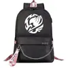 Mochila escolar USB de dibujos animados transfronteriza de cola de hadas para jóvenes de primaria y secundaria, mochila casual con cinta para hombres y mujeres