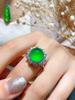Joias e Jade Brasil Ice-semente Yang Calcedônia Verde I Anel de Ágata Incrustada Pulseira Anel de Girassol Ajustador
