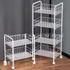 Carrinho Rack de Armazenamento Móvel de Chão Empurrável Prateleira de Barraca com Rodas Carrinho Pequeno Armazenamento Multicamadas Armazenamento