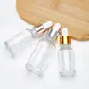 Botellas de Vidrio Transparente Personalizadas para Aceites Esenciales 10ml15ml20ml30ml50ml Botellas Gotero Botellas Dispensadoras para Cosméticos Transfronterizo