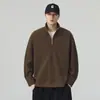 Nueva Sudadera de Media Cremallera para Hombre Otoño/Invierno 2026, Holgada y Cómoda, Versátil Top de Manga Larga de Moda Urbana Americana para Hombre